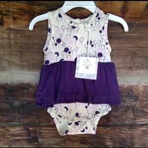 Nwt Kate Quinn Sleeveless Double Skirted Bodysuit 3-6 M Little Purple Trees Line
